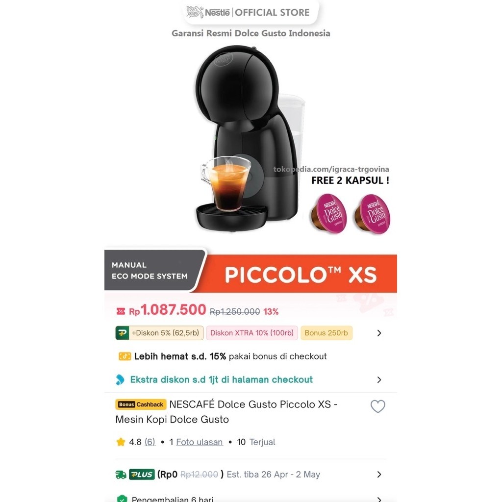 Mesin Kopi Nescafe Cappucino Americano Esspreso