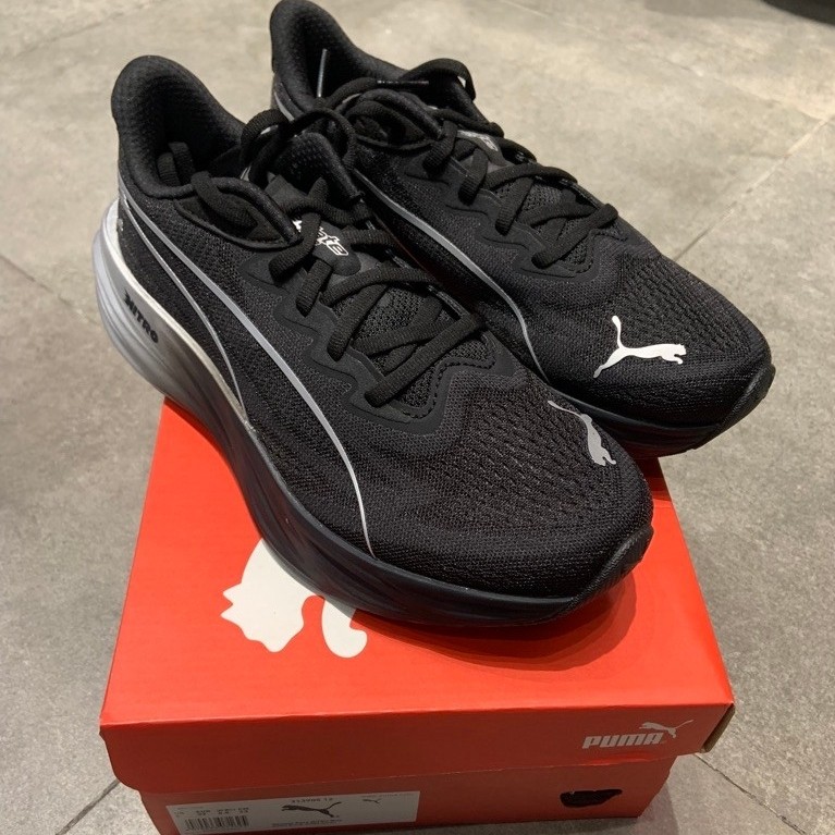 Sepatu Puma Nitro Pria Hitam Sneakers Sports dengan Tali