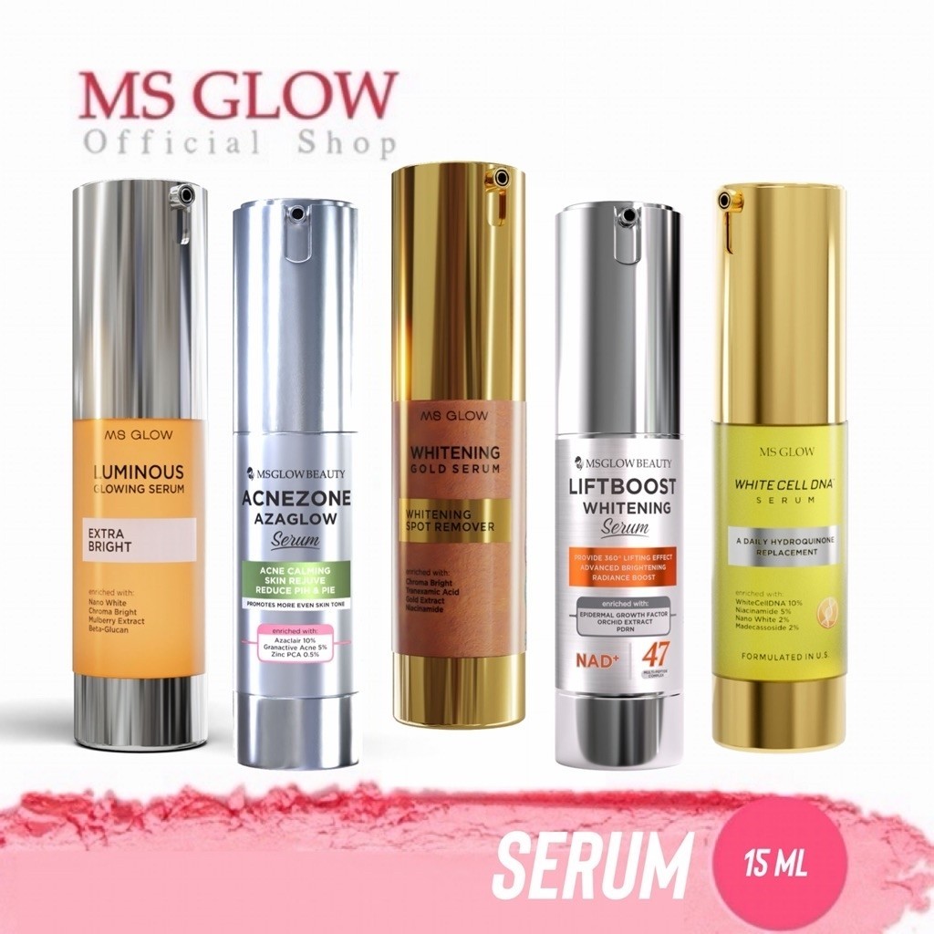 MS GLOW Serum mencerahkan mengencangkan mengobati jerawat