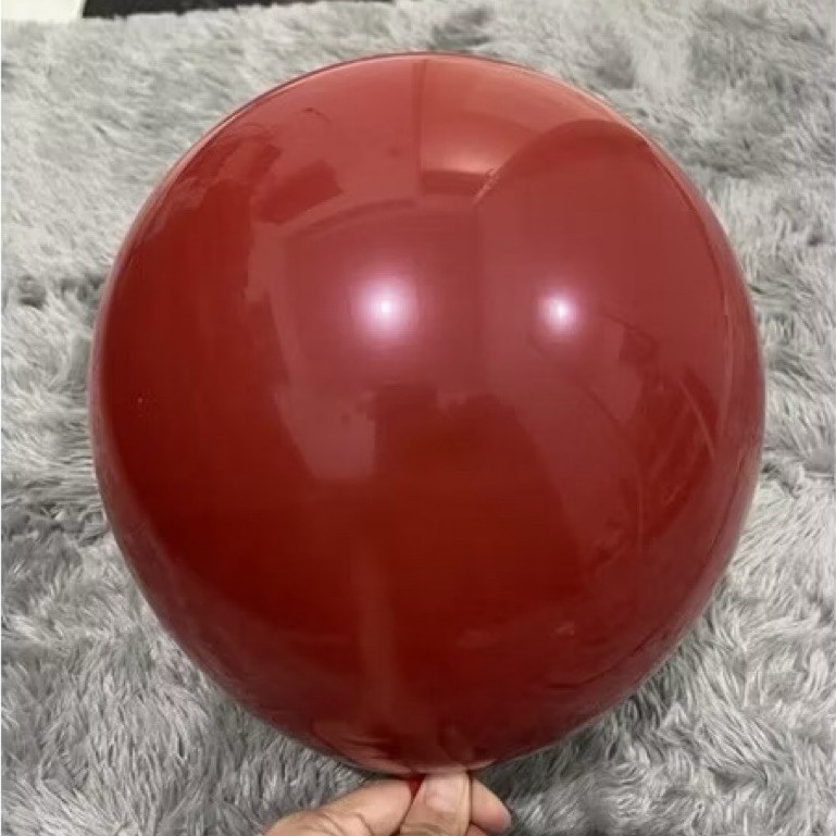 Balon double latex merah maroon uk 12”/balon ruby merah natal/ balon merah hati