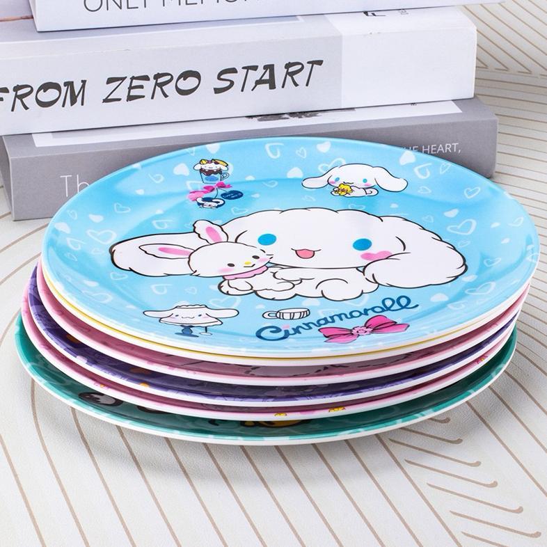 DISKON PIRING MELAMIN CEPER MELODY KUROMI CINNAMOROLL SPIDERMAN DIAMETER 20CM | PIRING SNACK ANAK
