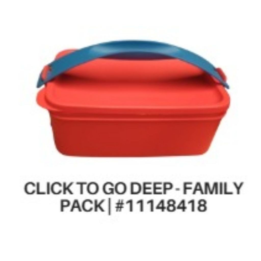 Tupperware Click To Go deep 1.5L - lunch box jumbo, wadah bekal CTG tupperware new @S