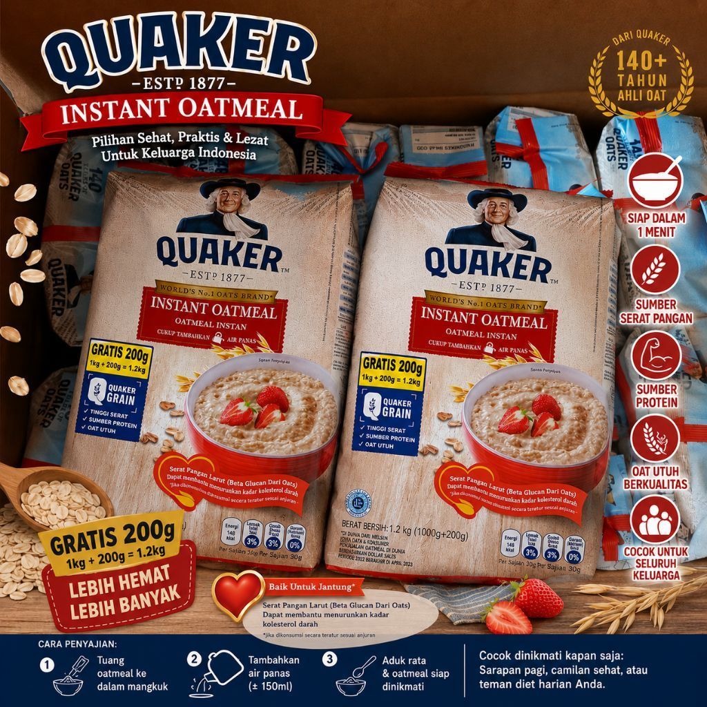 Quaker Instant Oatmeal / Makanan Diet / Gandum