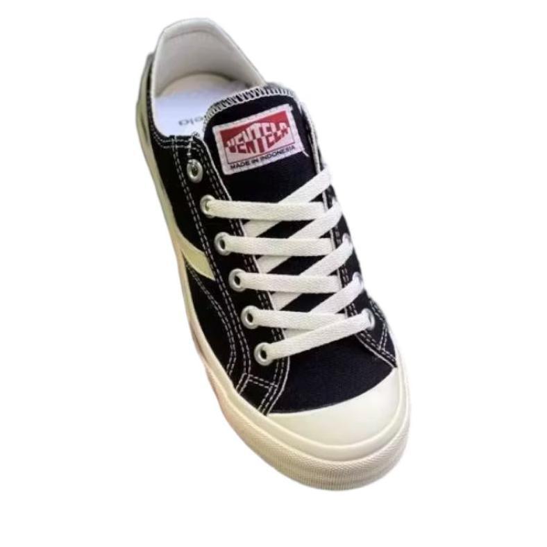 hemat vantela public low dark hitam putih 100%original sepatu sneckers pria
