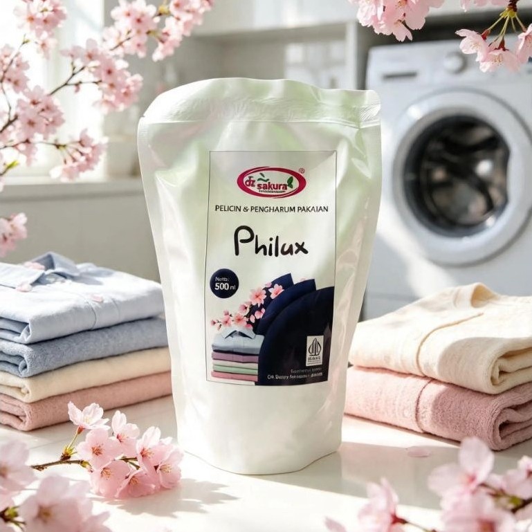 Dz Sakura Pelicin & Pengharum Pakaian Varian Philux 500ml (kemsan Pouch)
