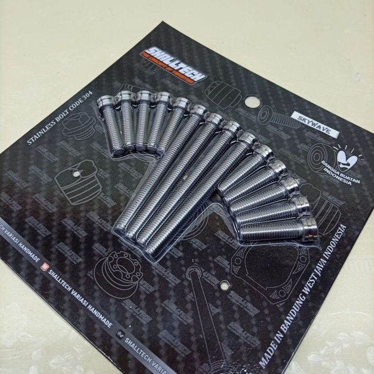 BAUT BLOK MESIN SET STAINLESS 304 SKYWAVE SHALLTECH.