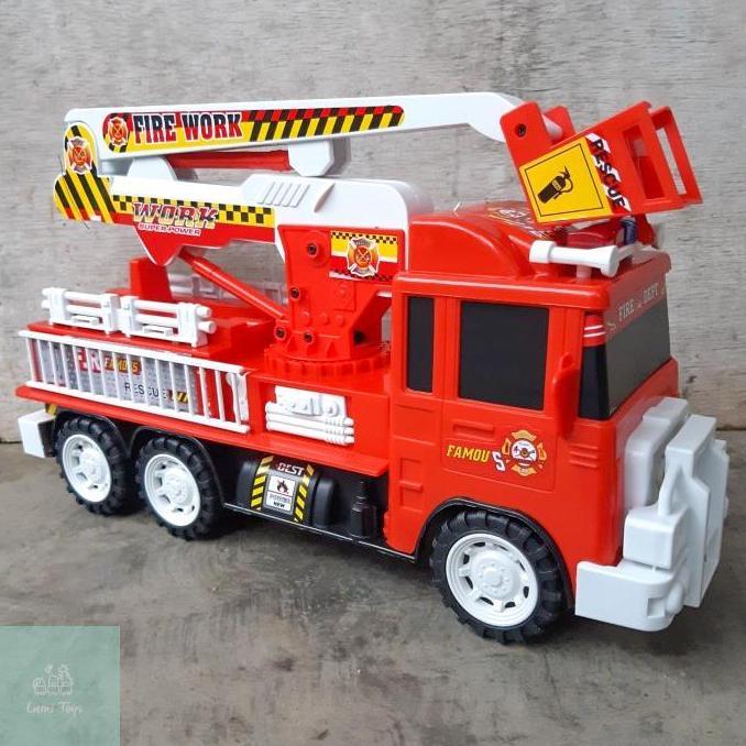 Mainan Anak Die Cast Gelambir Pemadam Kebakaran Friction Ukuran Besar GBK