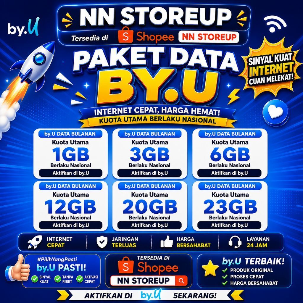 PROMO TERLARIS TERMURAH PAKET DATA By.U  UNLIMITED NASIONAL