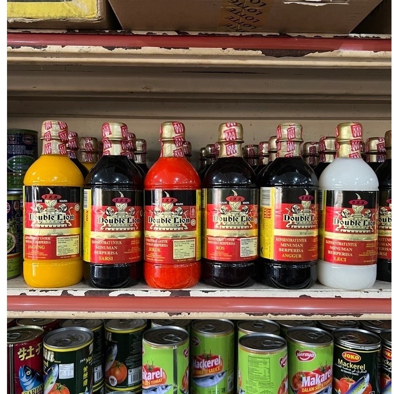 INDUK SIRUP DOUBLE LION MALAYSIA 495 ML - SIRUP MALAYSIA - SIRUP JAGUNG SARSI JERUK ANGGUR LECI ROS