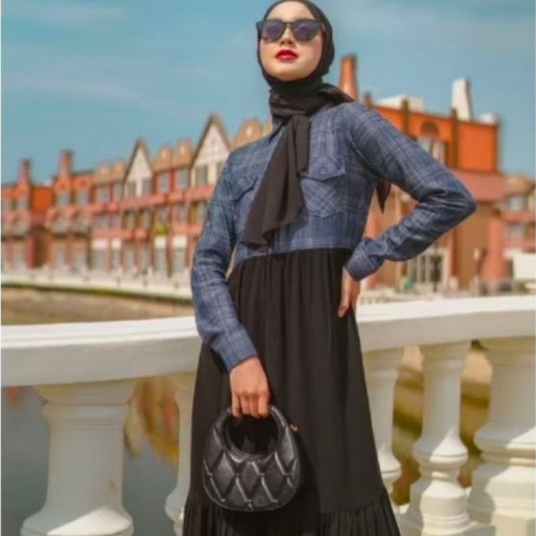 Mutya Dress By Zerina Banu HlzB, Denim Atas, JetBlack Rok