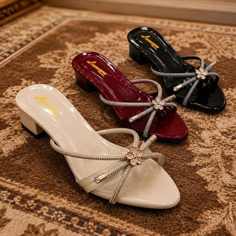 Sandal Heels wanita hak 3cm|sandal heels wanita OLIVIA hak 3cm