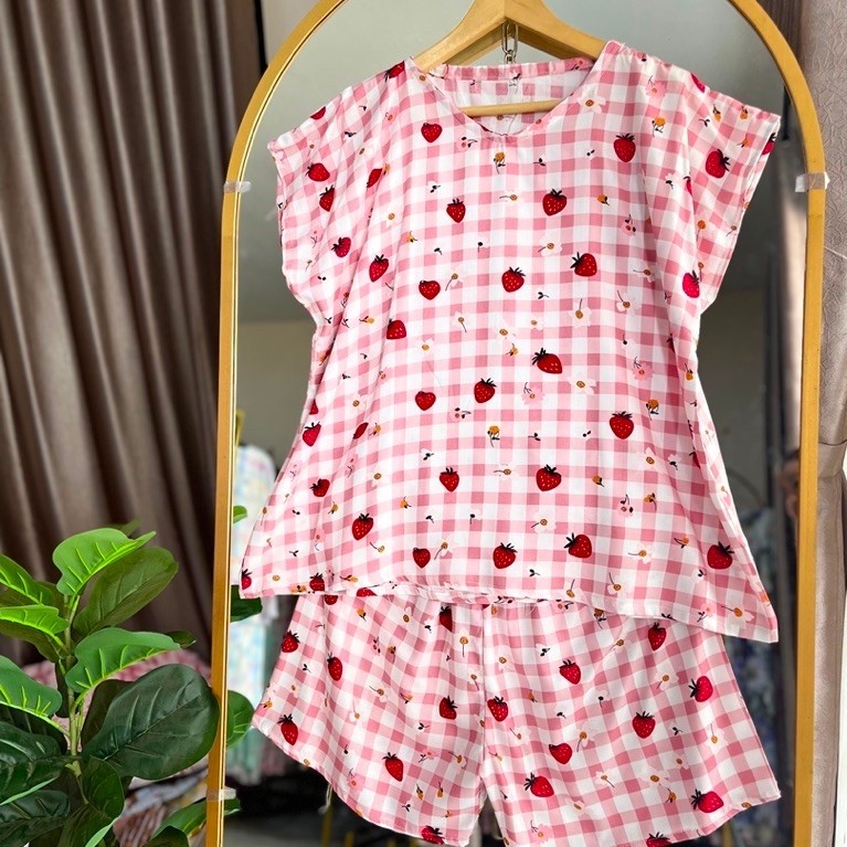NESTUFF ONE SET OBLONG SETELAN RAYON PIYAMA RAYON BABYDOLL GROSIR DASTER JEMBER