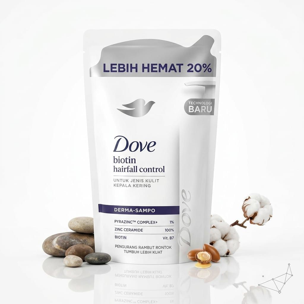 DOVE Shampoo 900ml Pump dan Refill