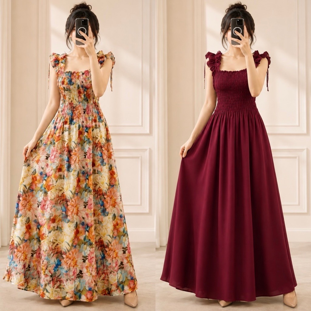 SUMMER DRESS WANITA LONGDRESS PANTAI BAJU PANTAI CASUAL ADEM PREMIUM TERBARU VIRAL