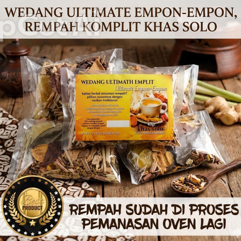 Wedang ULTIMATE EMPON2 Khas Solo Bahan Herbal Minuman Jamu Tradisional Rempah Paling Komplit 1Bks/pc