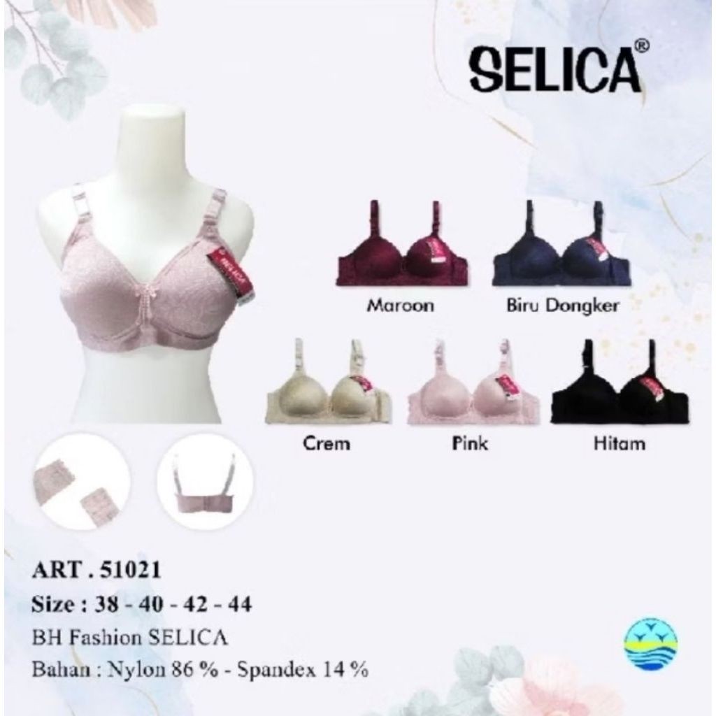 Selica - 51021 Bra Fashion Cup Besar Tanpa Kawat Selica BH / Bh Selica Cup Besar