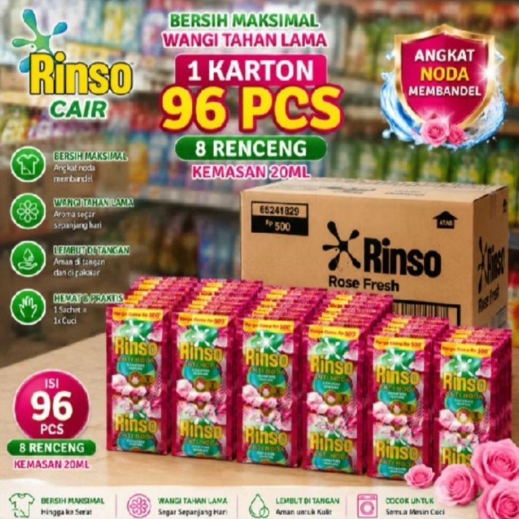 RINSO ISI 96PCS/ 8 RENCENG 1 DUS KARTON