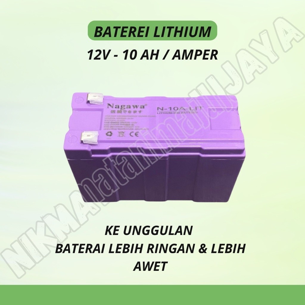 Aki Lithium Nagawa 12V 10Ah / Aki Sprayer Elektrik  / Baterai Tanki Semprot Lithium