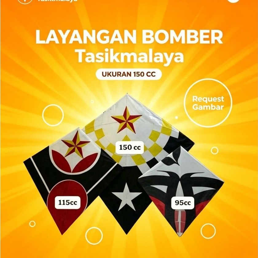 layangan bomber ukuran 150cc (5pcs)