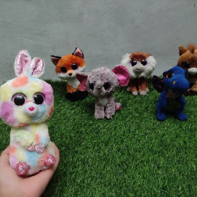 Boneka ty bunny/ elephant/ blue dragon/ fox/ monkey/ horse original