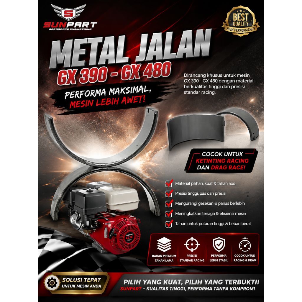 METAL JALAN MESIN GX 390 - GX 480
