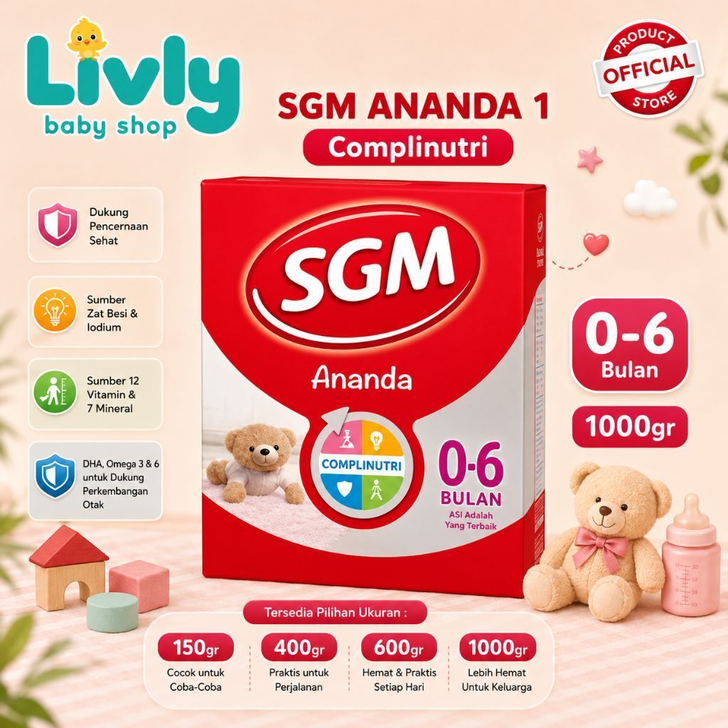 SGM 1 (0-6 Bulan) Ananda Presi Susu Bayi / Susu Formula / Susu Perkembangan Bayi