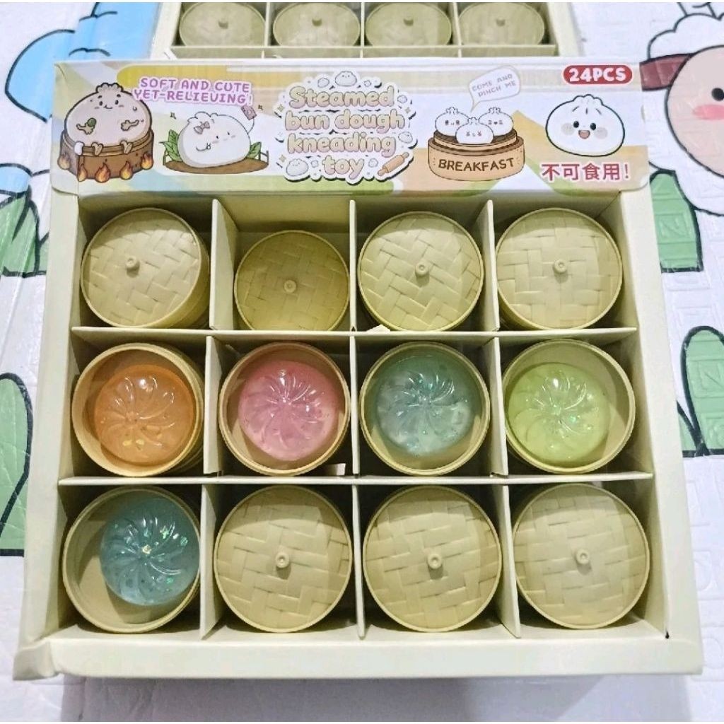 MAINAN VIRAL SQUISHY DUMPLING BOBA TOYS SMALL SIZE RAINBOW COLOUR WARNA WARNI GLITER 3,5cm