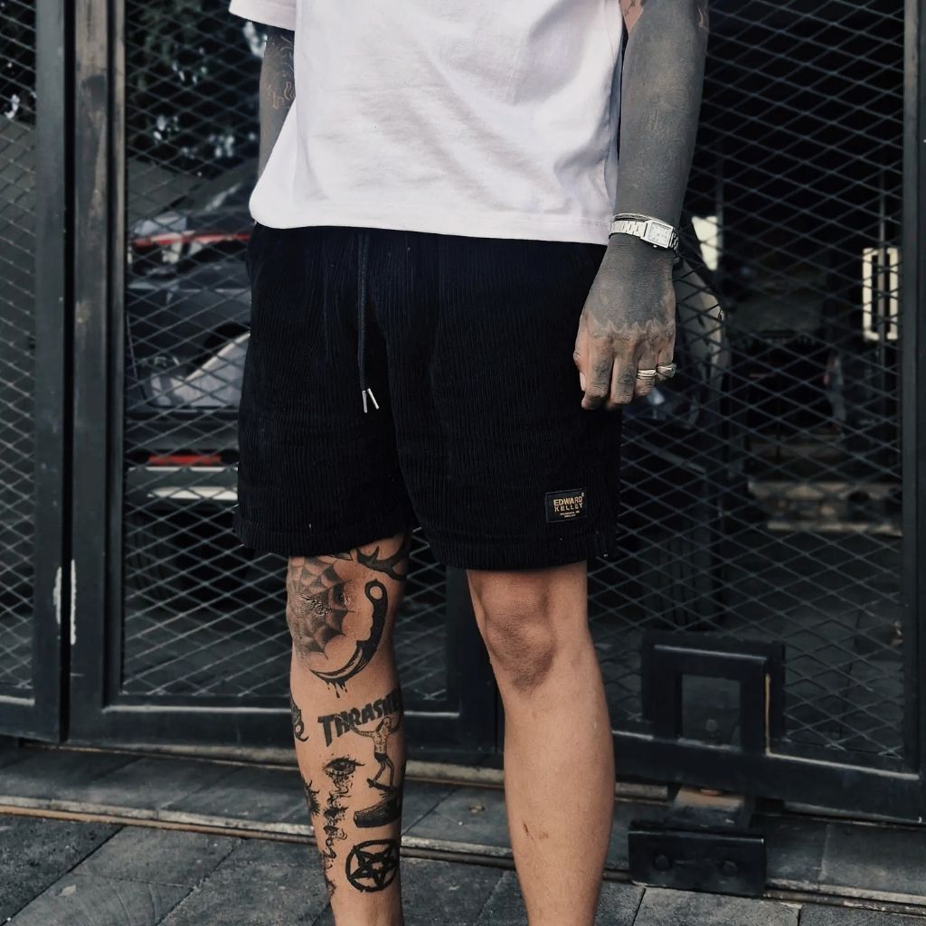 Edward Kelley , Eugene Short Pants Corduroy Black Short Pants