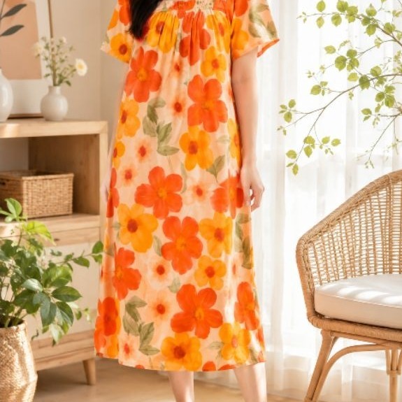 Daster Rayon Motif Floral Daster Murah Sragen