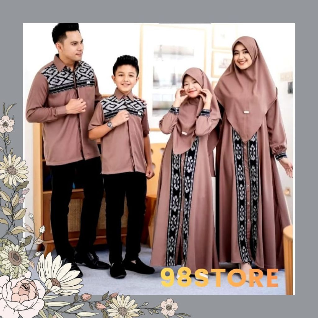 STORE98 BAJU TENUN COUPLE - COUPLE BATIK - SET COUPLE TENUN NATASYA - SET COUPLE TENUN KELUARGA - BA