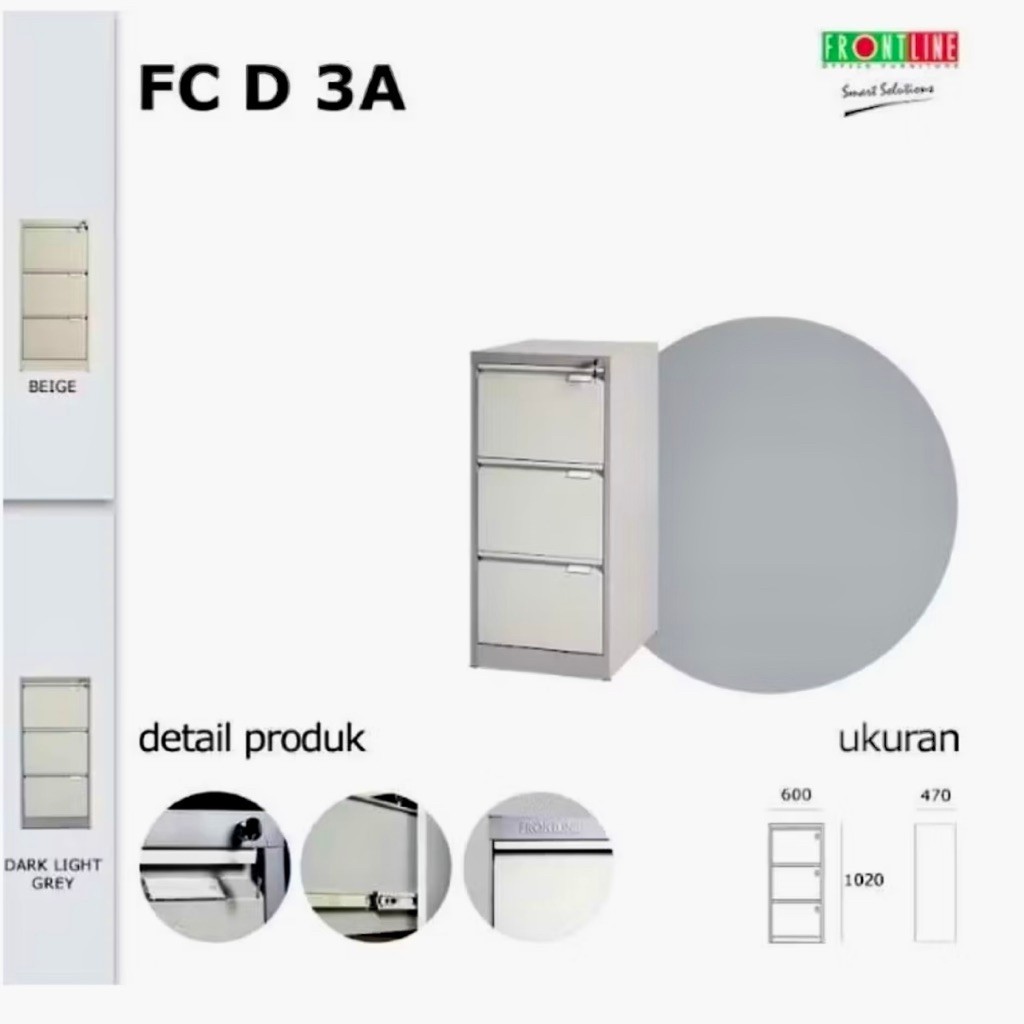 Filling Cabinet Frontline FC D 3A / Filling Cabinet 3 Laci / Filling Cabinet 3 Susun / Laci Kantor B