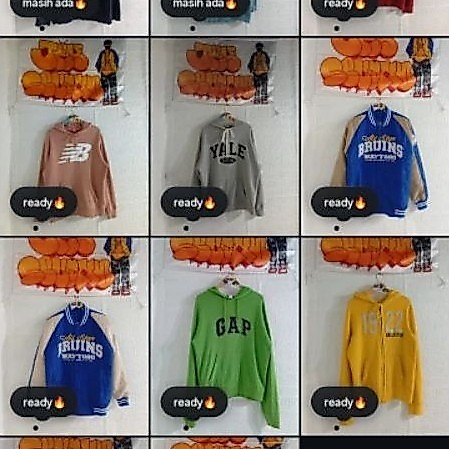 Hoodie Oversize Pria Logo New Balance Yale Bruins GAP NB Casuall