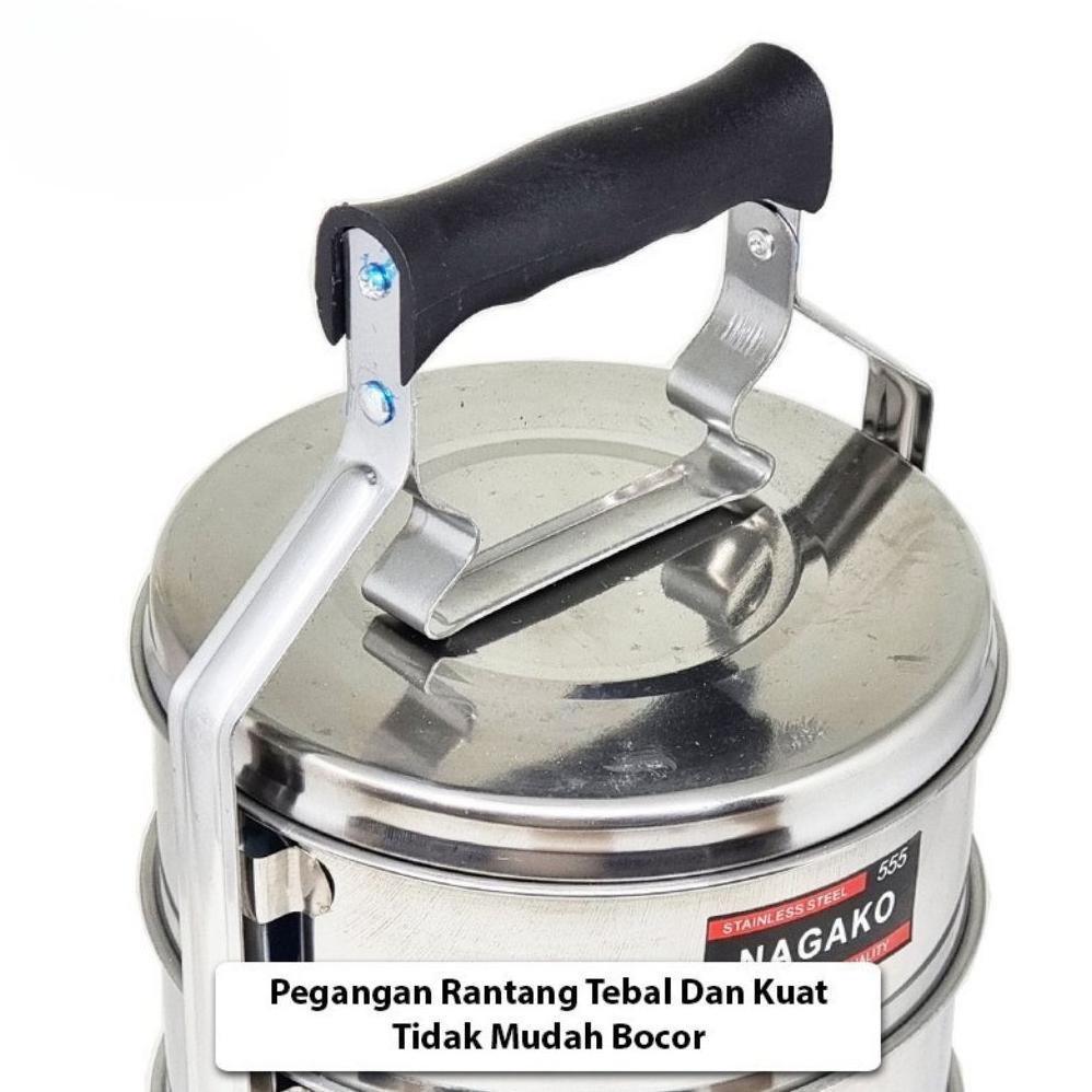 TERBARU Rantang Stainless Steel 3/4 Susun JUMBO Besar