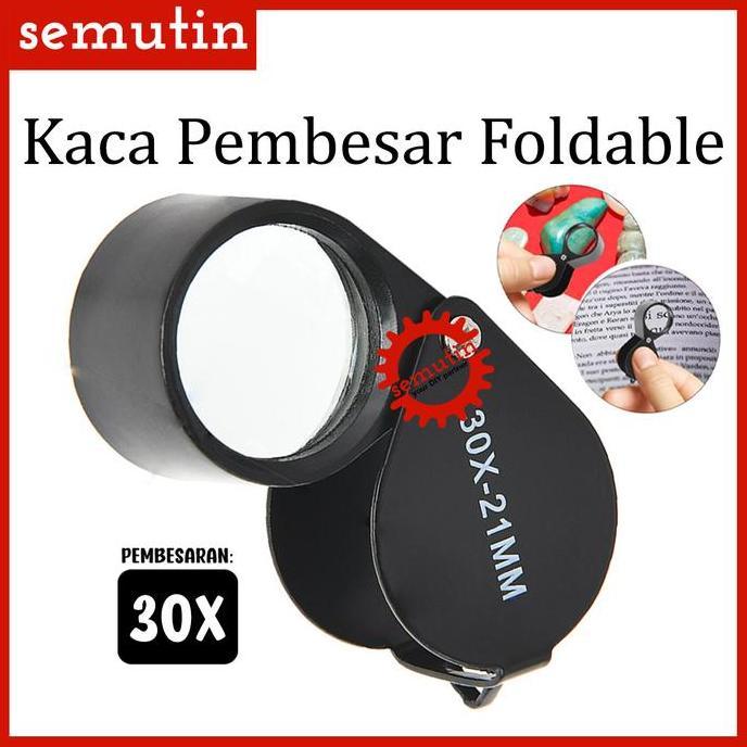 PEMBESAR KACA FOLDABLE 21MM 30X AL14 SM / JEWELERS LOUPE MAGNIFYING GLASS LIPAT LOGAM PORTABLE PERHI