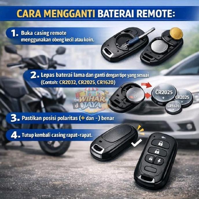 Promo Baterai Remot alarm Scoopy eSP K16R SCOOPY 2014 2015 2016 CR1220 3V Berkualitas Diskon