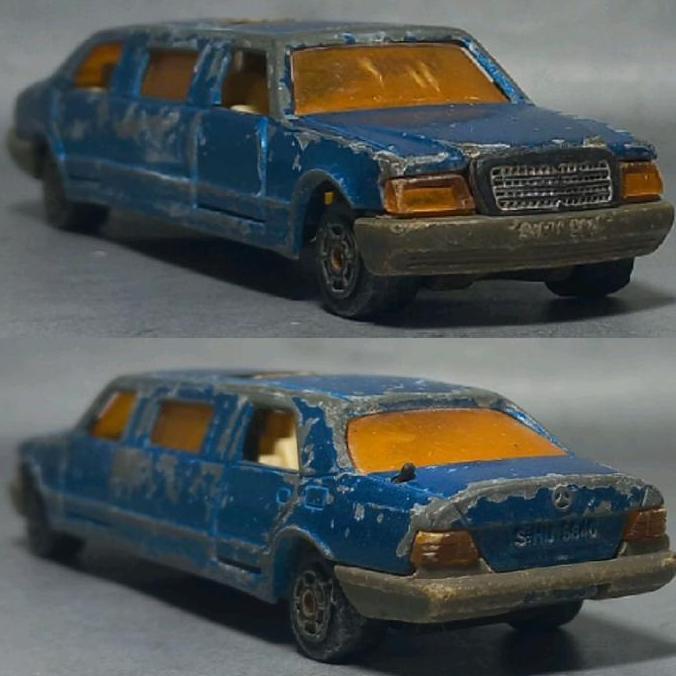 MAJORETTE MERCEDES BENZ LIMOUSINE W124 E CLASS BOXER LIMO 1:58 V124 SILVER DIECAST JUNK BAHAN KASTEM