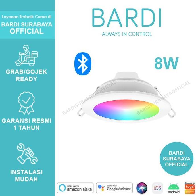 BARDI SMART BEACON PANEL DOWNLIGHT 8W RGBWW LAMPU LED BLUETOOTH 8 WATT