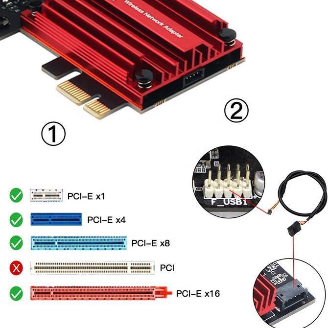 Promo PCIE Wifi Realtek AXE5400R Wifi 6 Tri Band Wireless Bluetooth Diskon