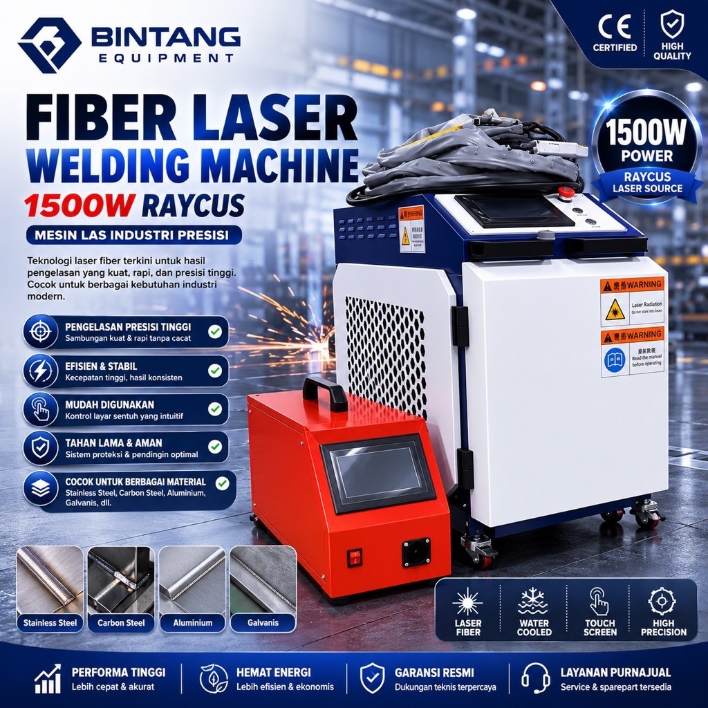 Fiber Laser Welding Machine 1500W Raycus CE Mesin Las Industri Presisi