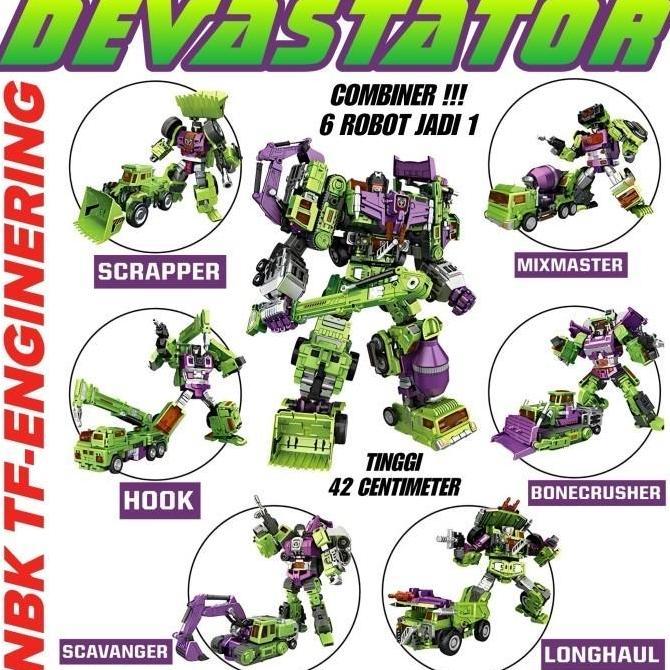 NBK DEVASTATOR COMBINER 6 IN 1 CONSTRUCTICON DECEPTICON MINIATUR ALAT BERAT TF-ENGINERING TRANSFORME