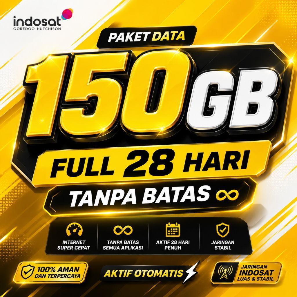 SUPER PROMO KUOTA INDOSAT IM3 150GB FULL 28 HARI TANPA BATAS