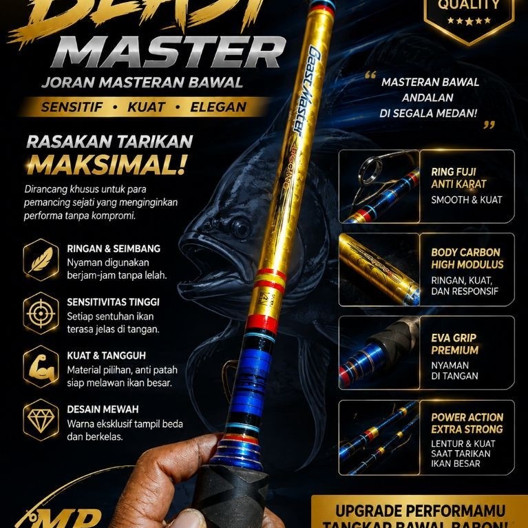 joran masteran bawal/alat pancing out door/alat olah raga pancing/besutan pancing