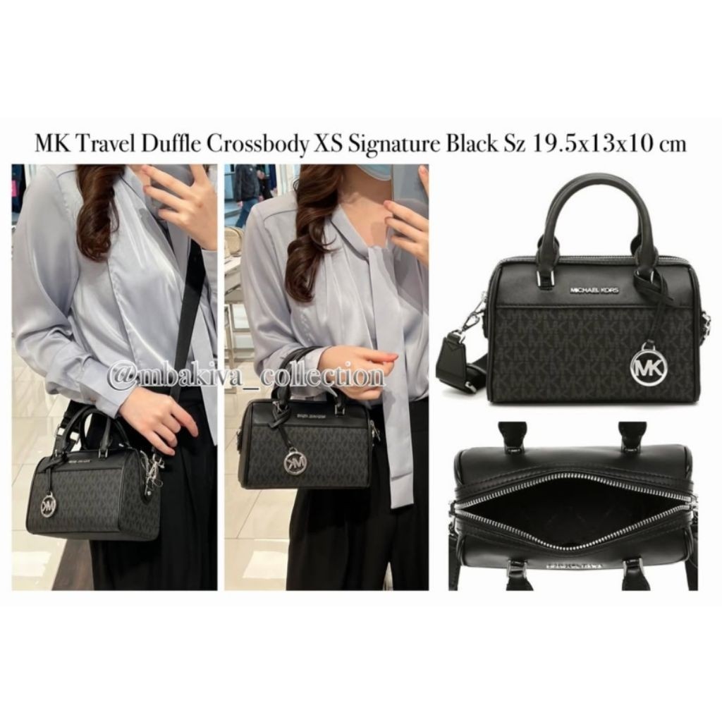 MK Travel Duffle Crossbody XS Signature Black