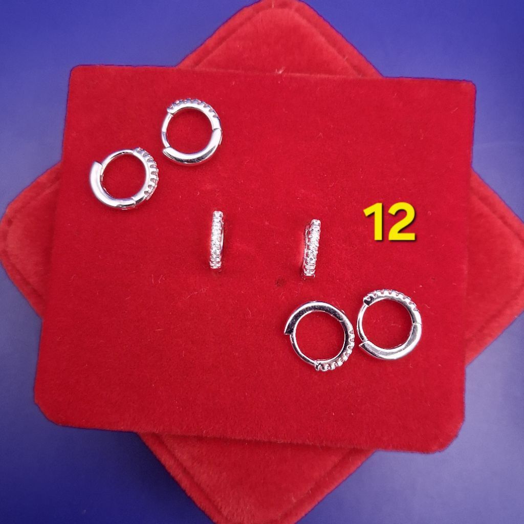 Anting jepit dewasa anting perak S925 anting pita lapusan emas putih