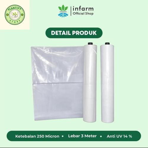 - Plastik UV Greenhouse 250 micron Plastik Anti UV 14% Penutup Tanaman Tahan Panas dan Hujan