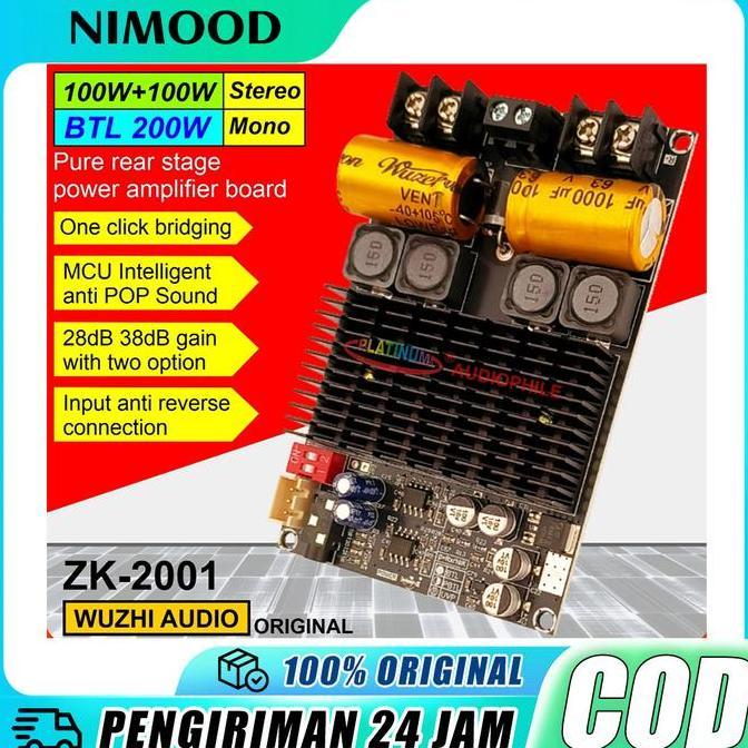 ZK-2001 TPA3221 Amplifier Class D Stereo BTL Bridge Hifi HD Sound High Power 200W