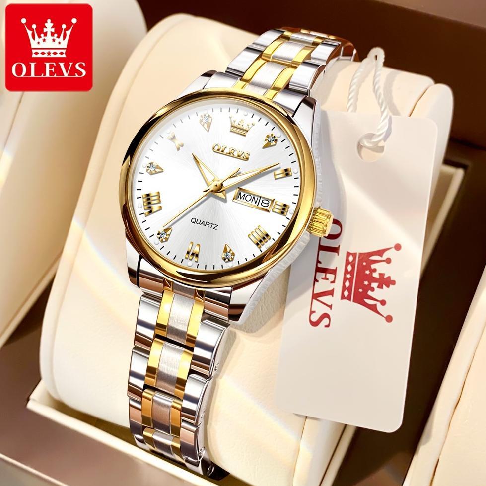 Termurah Olevs Jam Tangan Wanita Anti Air Original Stainless Steel Luminous Analog Women Watch Model