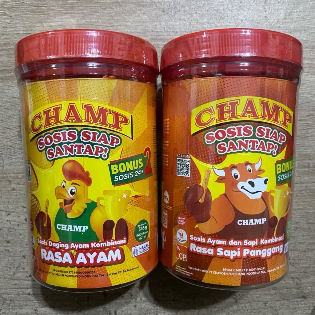 Sosis Champ 1 Toples Isi 26 Pcs Rasa Ayam, Sapi, dan Otak-otak Siap Makan Harga Murah!!