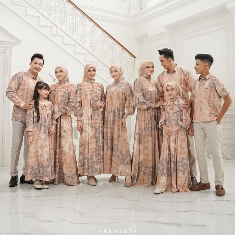 MAISADIPTHA FAMSET (BLANCED ALMOND) (HIJAB DIJUAL TERPISAH) NADHEERA LUXURY TERBARU / FAMSET TERBARU
