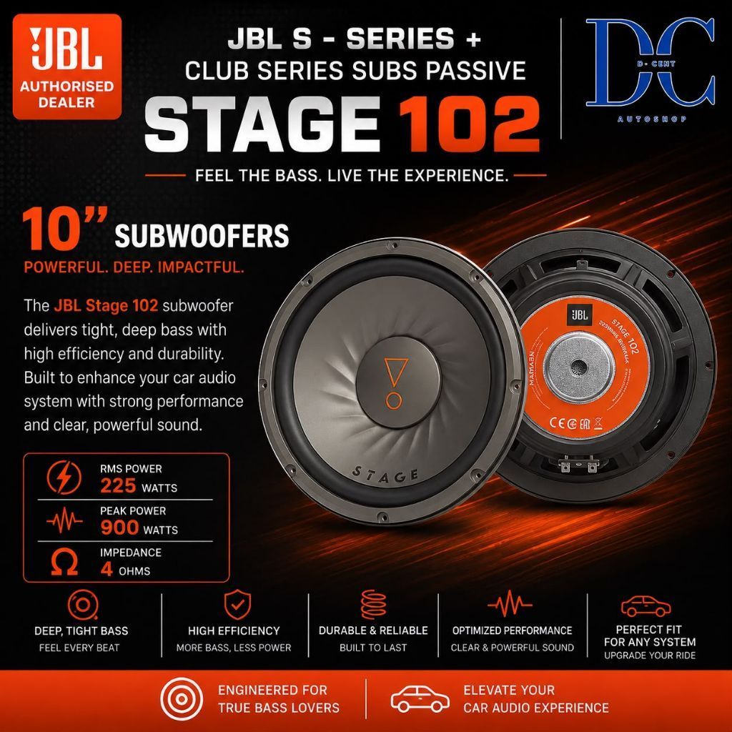Subwoofer Audio Mobil - Subwoofer JBL Stage 102 - Subwoofer Audio mobil - Subwoofer Pasif 10 Inch - 